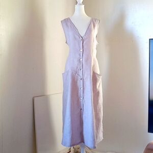 Tahari Women's Linen Tunic Dress Sleeveless Size 16